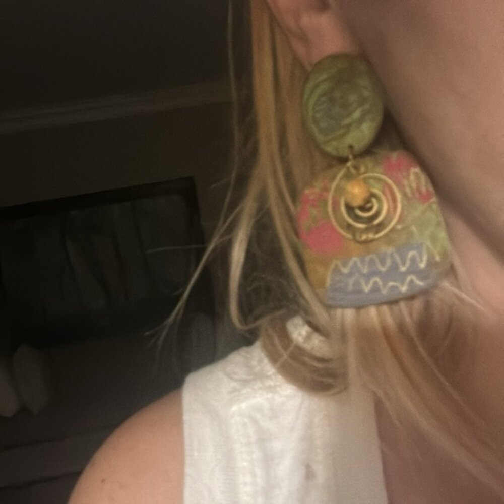 Copper And Colours Bohemian Dangling Earrings - Picture 4 of 4